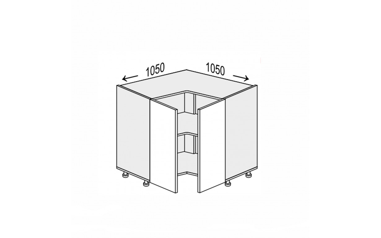 Кухонна секція Міленіум WG нижня КутН 90° 1050х1050/820 2дв - Фото